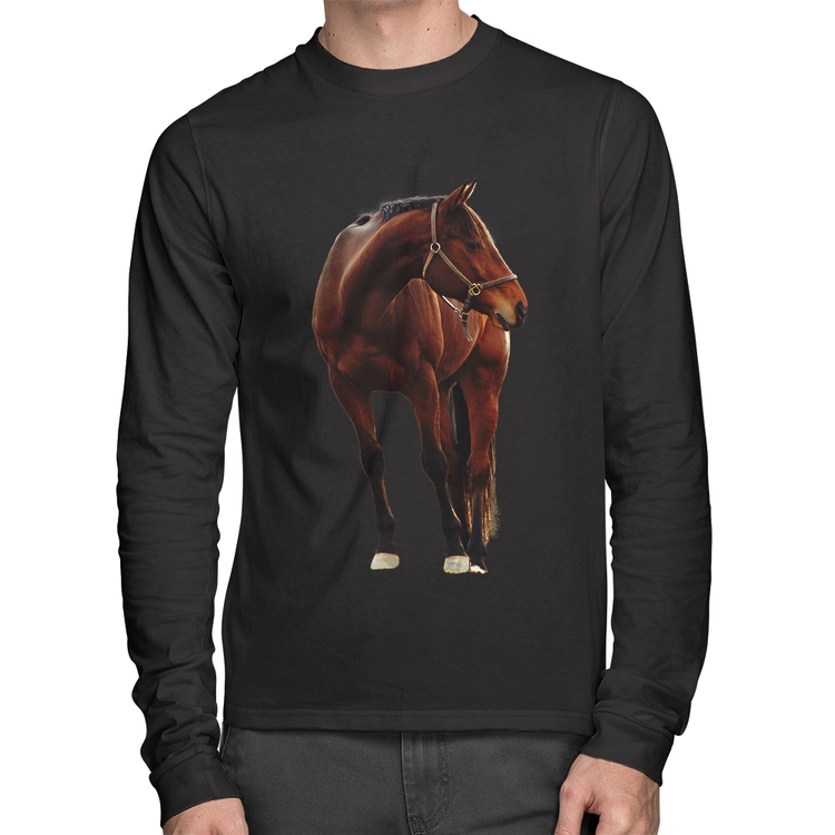 Camiseta Algodão Cavalo Andaluz Manga Longa