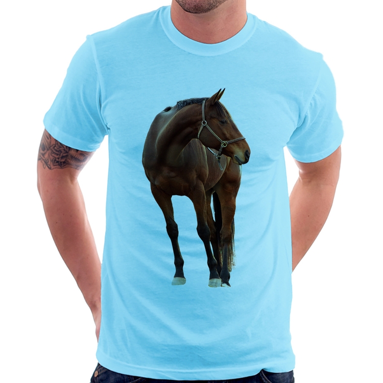 Camiseta Cavalo Andaluz - Azul Bebê