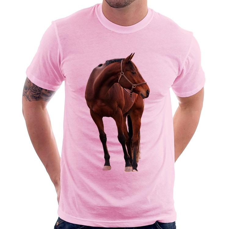 Camiseta Cavalo Andaluz - Rosa Bebê