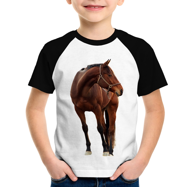 Camiseta Raglan Infantil Cavalo Andaluz