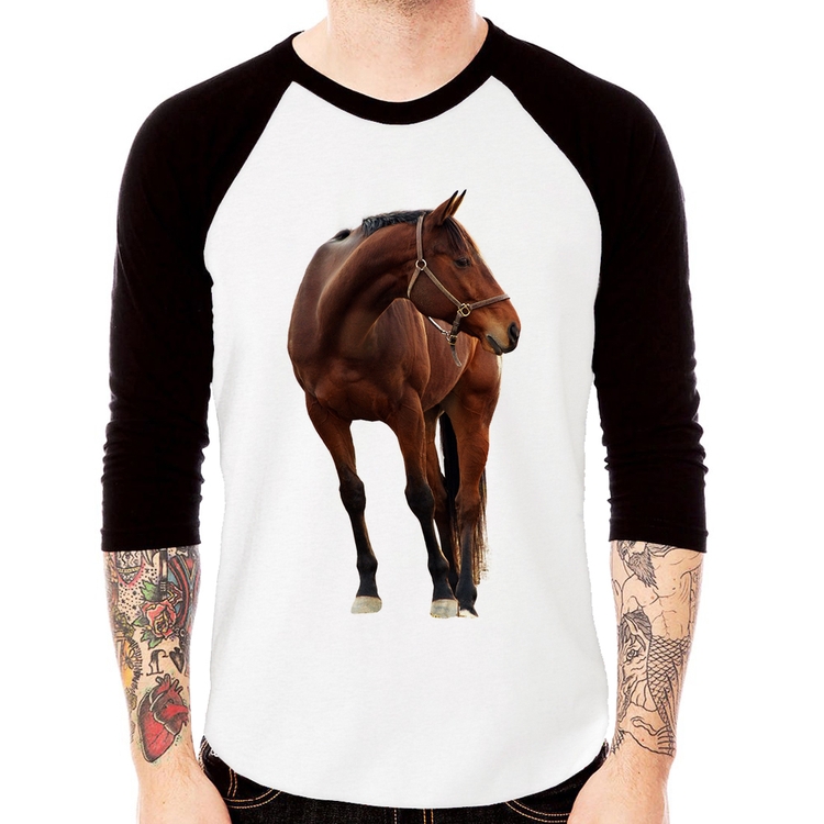 Camiseta Raglan Cavalo Andaluz Manga 3/4