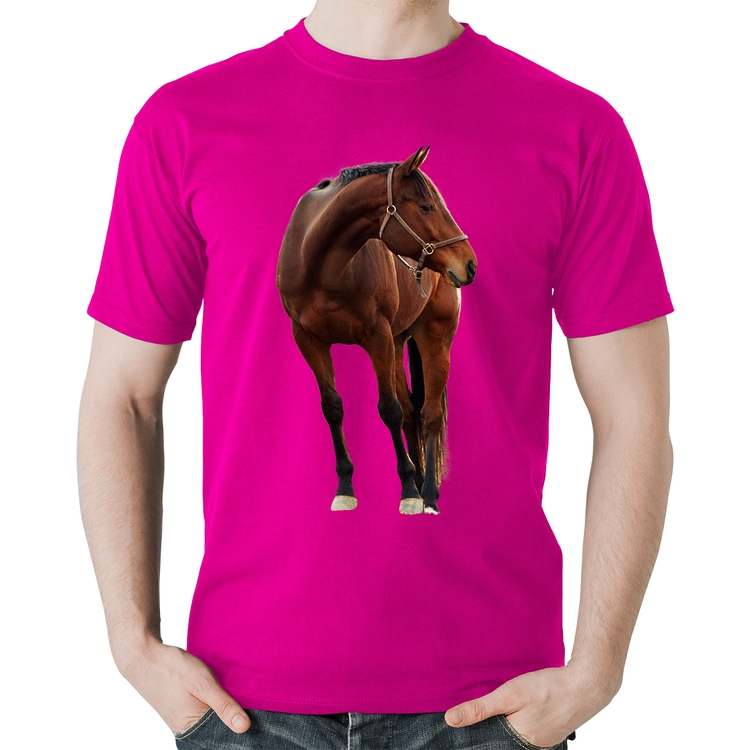 Camiseta Algodão Cavalo Andaluz - Rosa