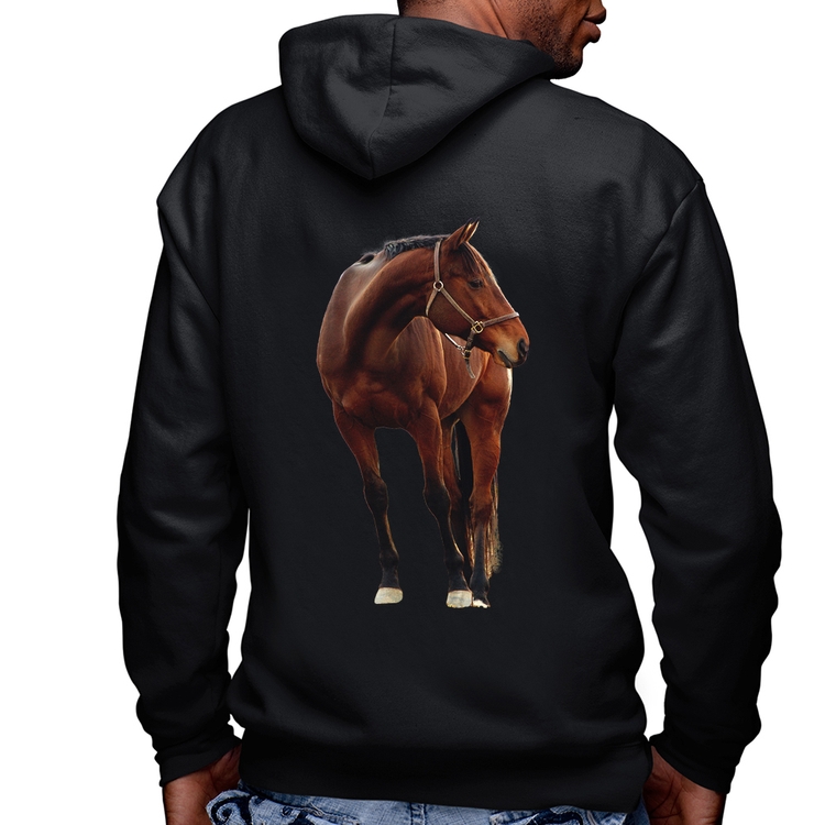 Blusa Moletom Cavalo Andaluz Masculina com Capuz e Zíper