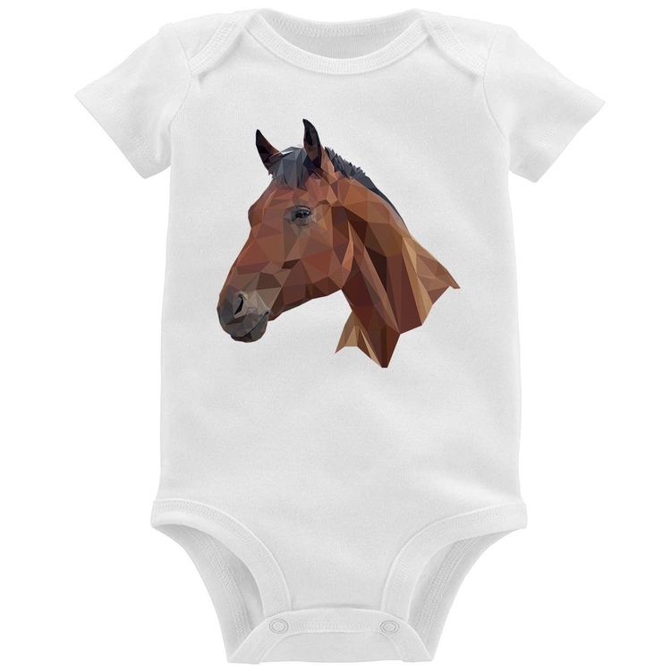 Body Bebê Cavalo Arte Mosaico