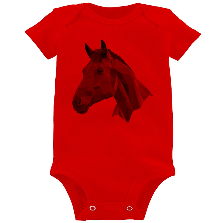 Body Bebê Cavalo Arte Mosaico - Vermelho