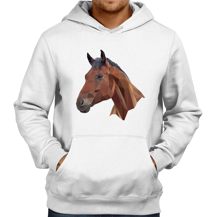 Moletom Cavalo Arte Mosaico - Branco
