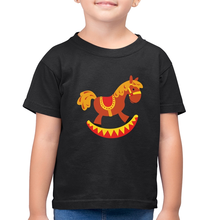 Camiseta Algodão Infantil Cavalo Balanço