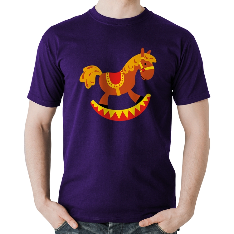 Camiseta Algodão Cavalo Balanço - Roxa