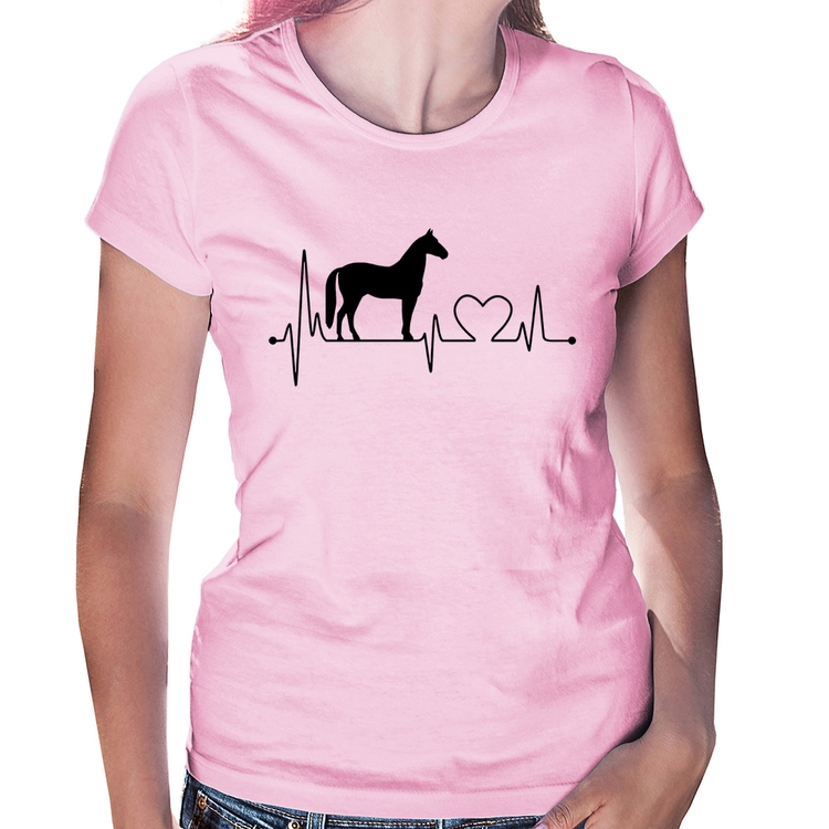 Baby Look Cavalo Batimentos Cardíacos - Rosa Bebê