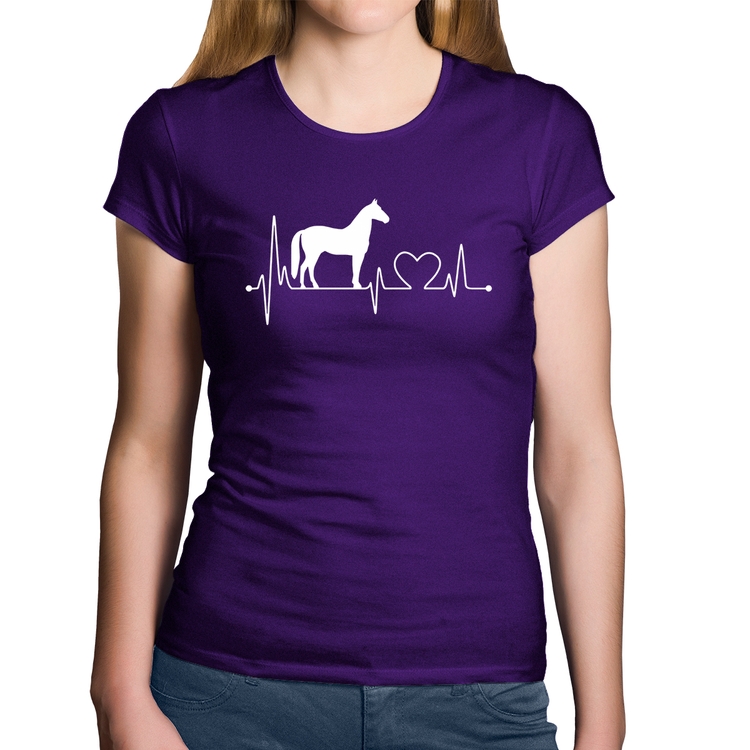 Baby Look Algodão Cavalo Batimentos Cardíacos - Roxa