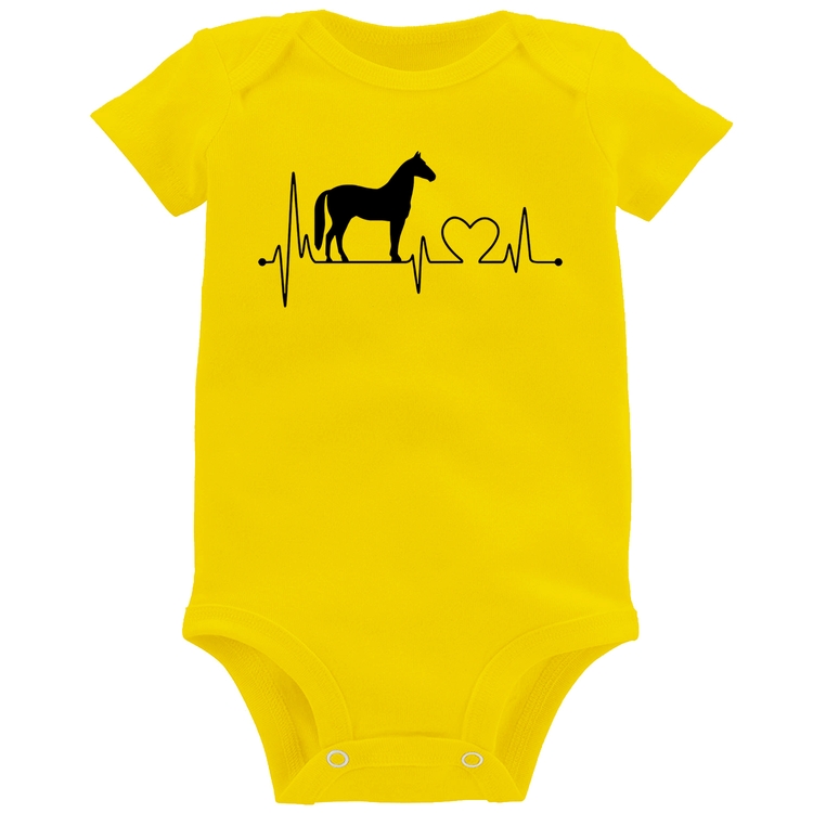 Body Bebê Cavalo Batimentos Cardíacos - Amarelo