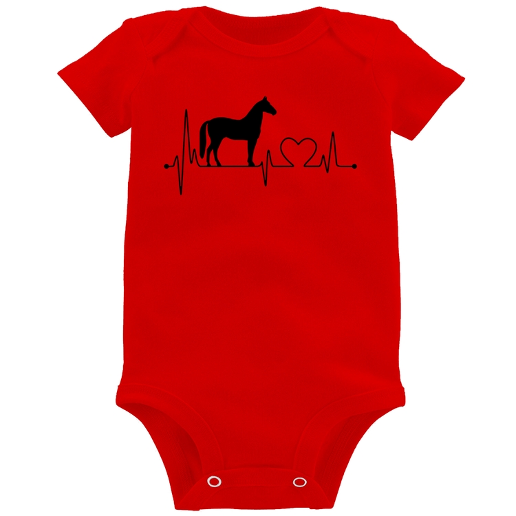 Body Bebê Cavalo Batimentos Cardíacos - Vermelho