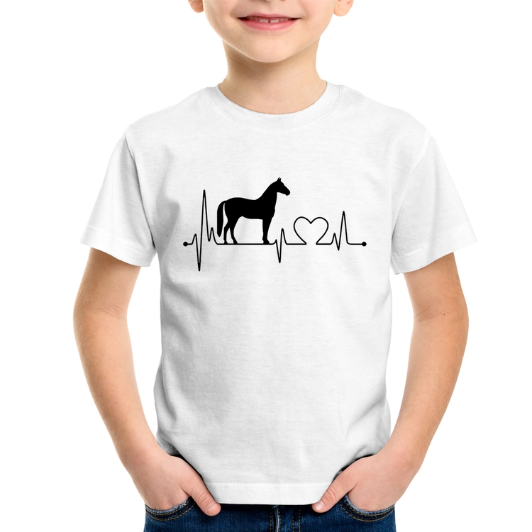 Camiseta Infantil Cavalo Batimentos Cardíacos