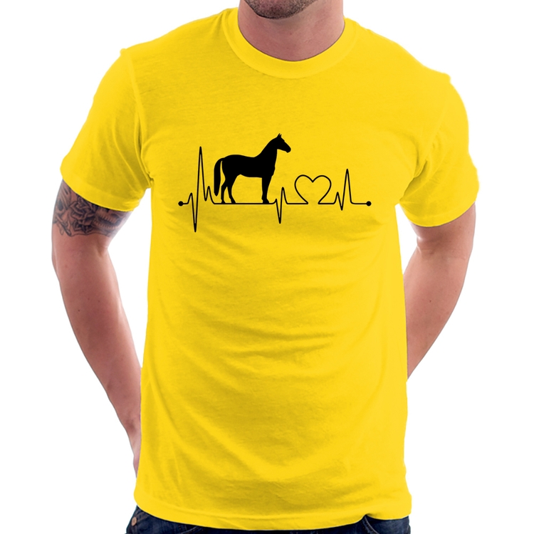 Camiseta Cavalo Batimentos Cardíacos - Amarela