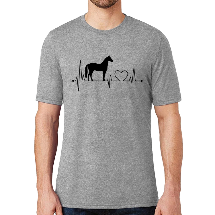 Camiseta Cavalo Batimentos Cardíacos - Cinza