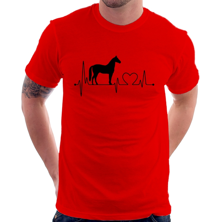 Camiseta Cavalo Batimentos Cardíacos - Vermelha