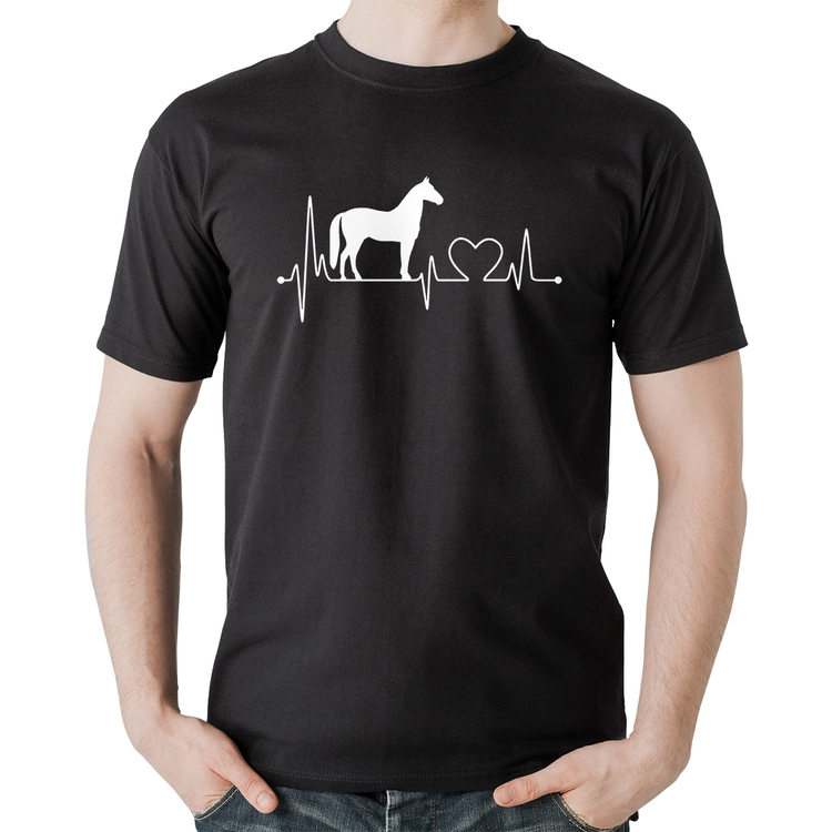 Camiseta Algodão Cavalo Batimentos Cardíacos