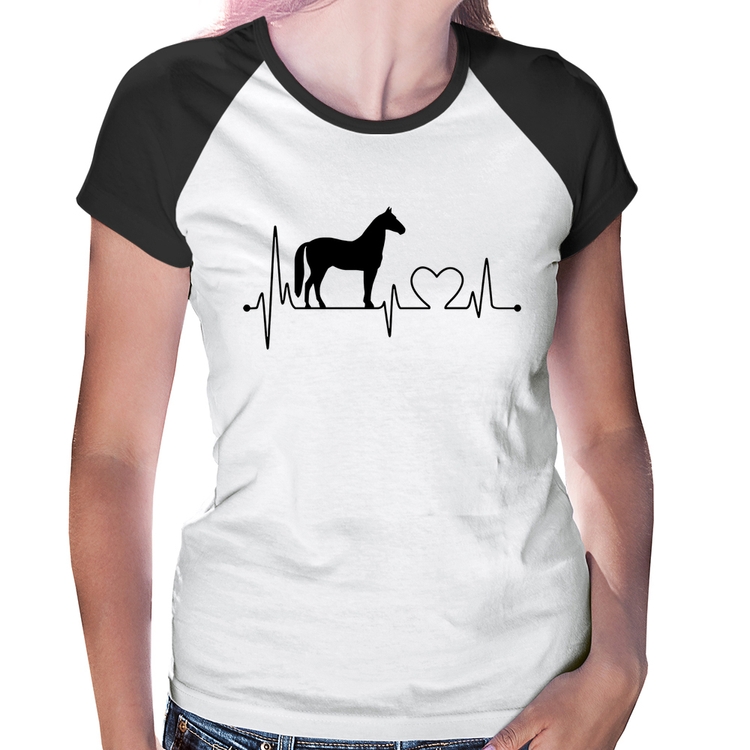 Baby Look Raglan Cavalo Batimentos Cardíacos