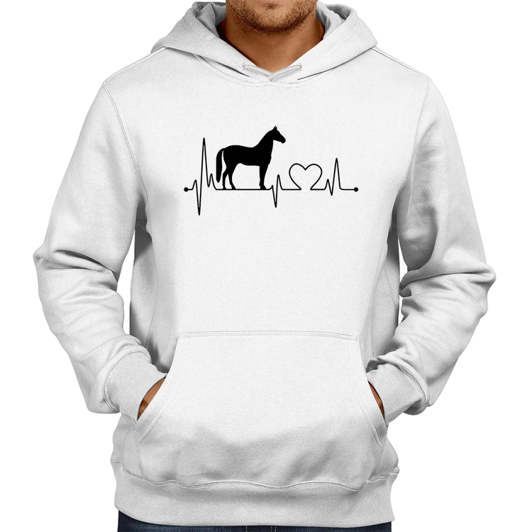 Moletom Cavalo Batimentos Cardíacos - Branco