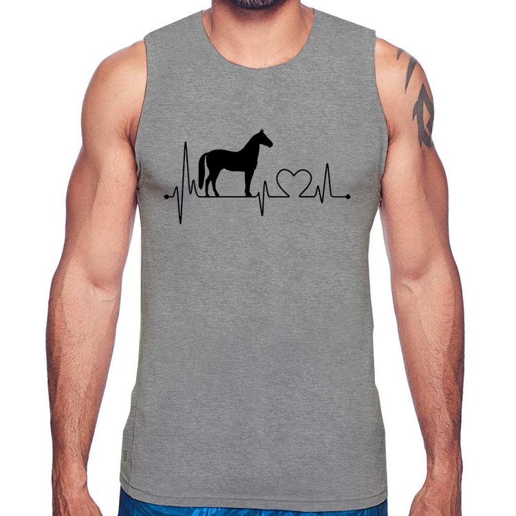 Regata Cavalo Batimentos Cardíacos - Cinza