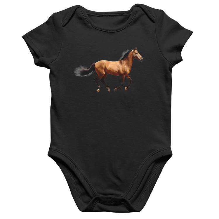 Body Bebê Algodão Cavalo Correndo