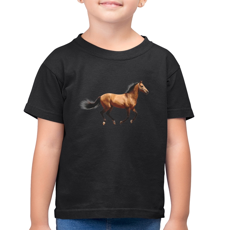 Camiseta Algodão Infantil Cavalo Correndo
