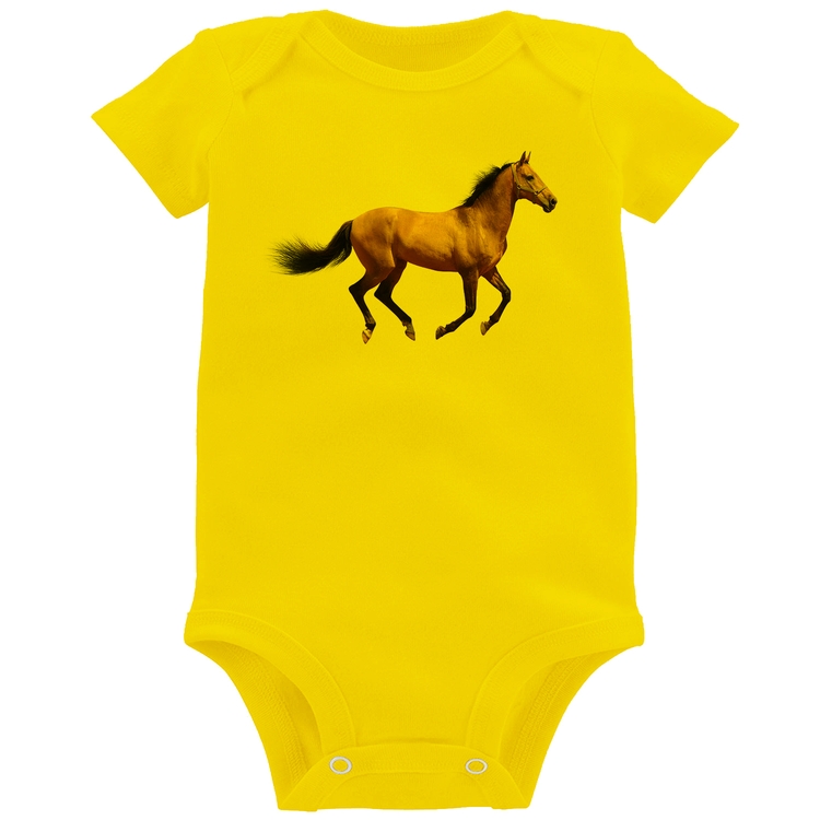 Body Bebê Cavalo Correndo - Amarelo