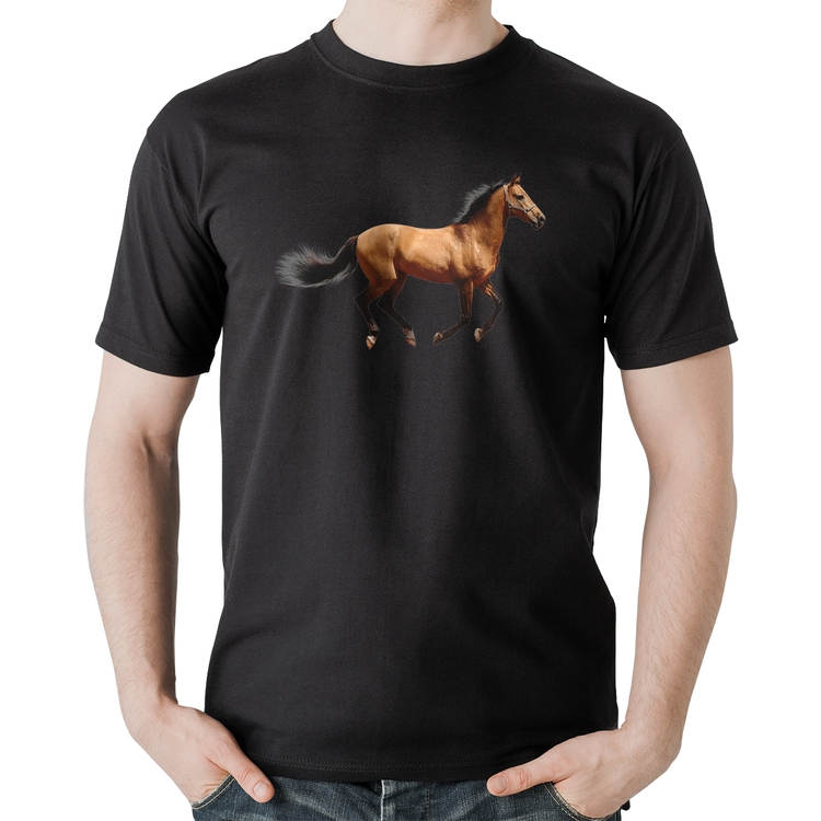 Camiseta Algodão Cavalo Correndo