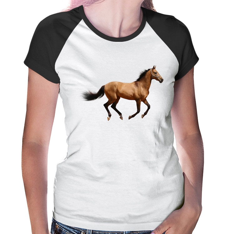 Baby Look Raglan Cavalo Correndo