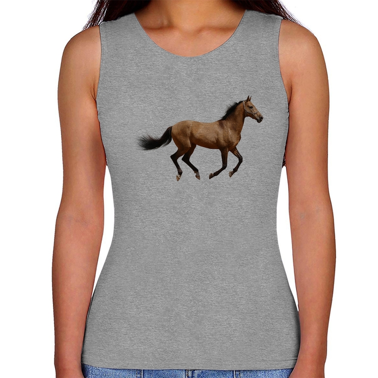 Regata Feminina Cavalo Correndo - Cinza