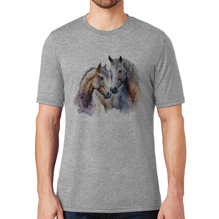 Camiseta Cavalo e Égua - Cinza