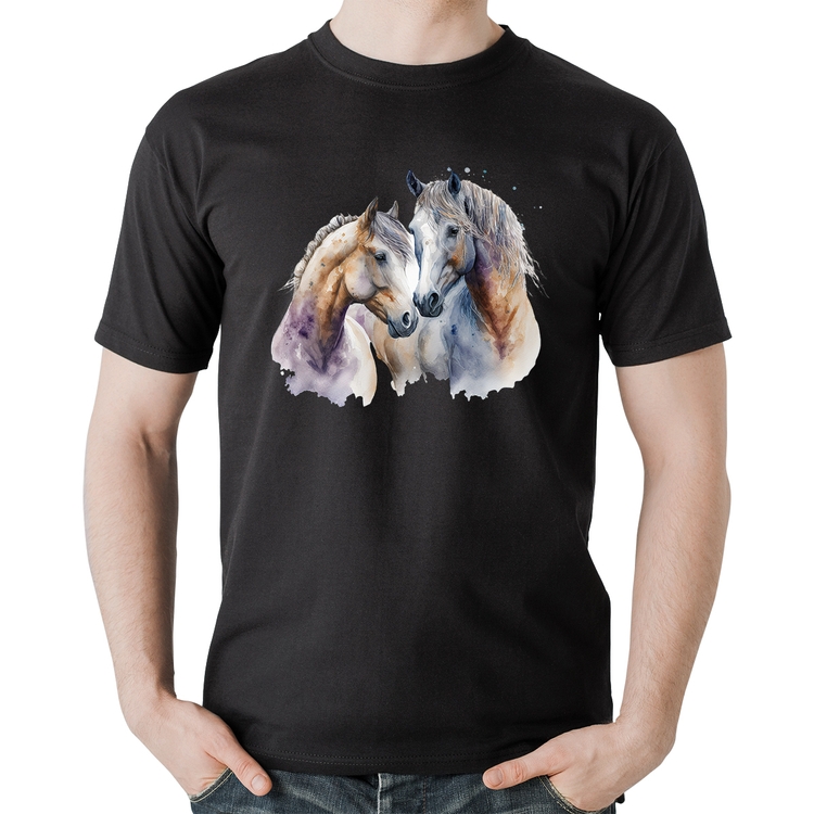 Camiseta Algodão Cavalo e Égua
