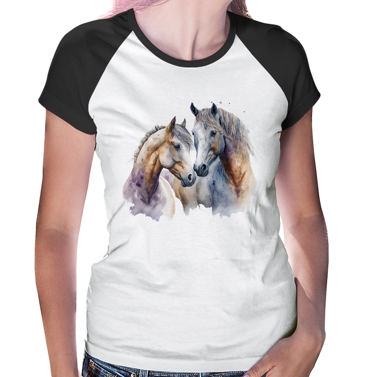 Baby Look Raglan Cavalo e Égua
