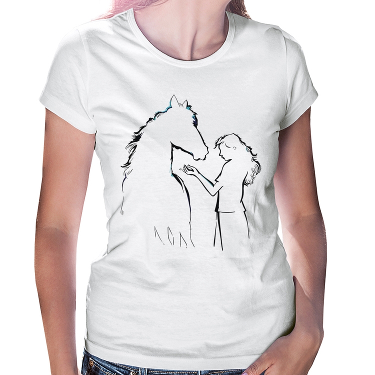 Baby Look Cavalo e Garota Silhueta