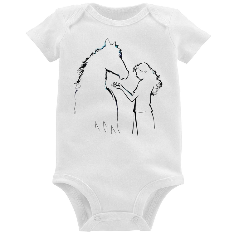 Body Bebê Cavalo e Garota Silhueta