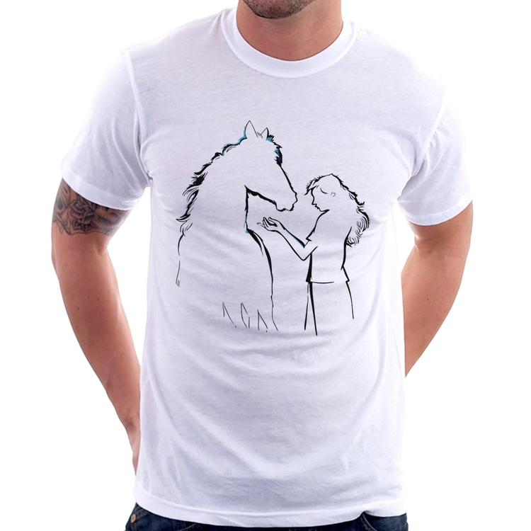 Camiseta Cavalo e Garota Silhueta