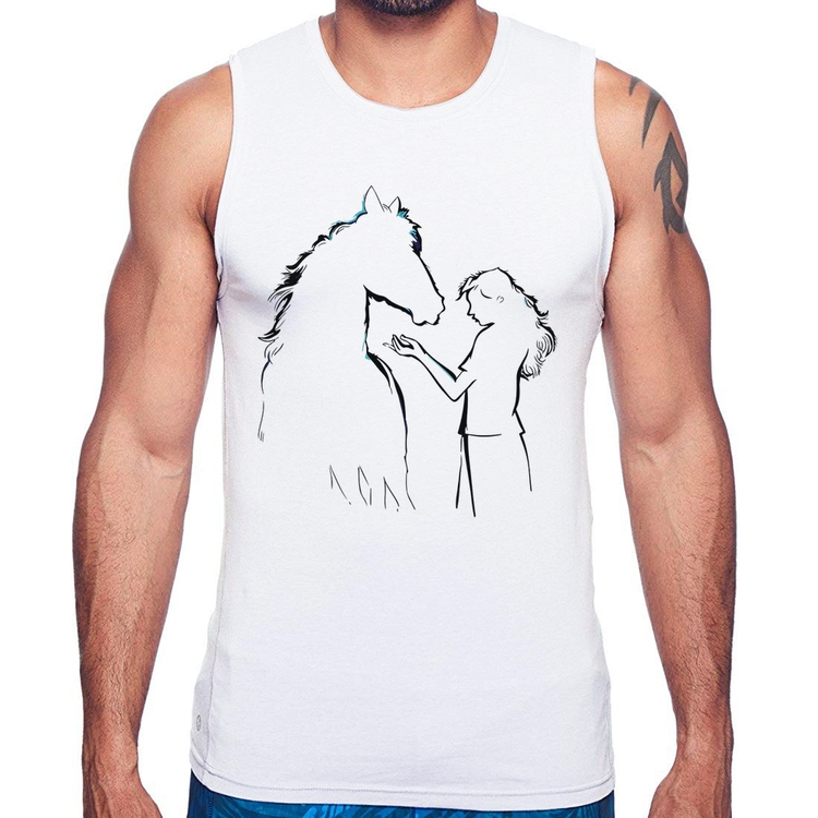 Regata Cavalo e Garota Silhueta