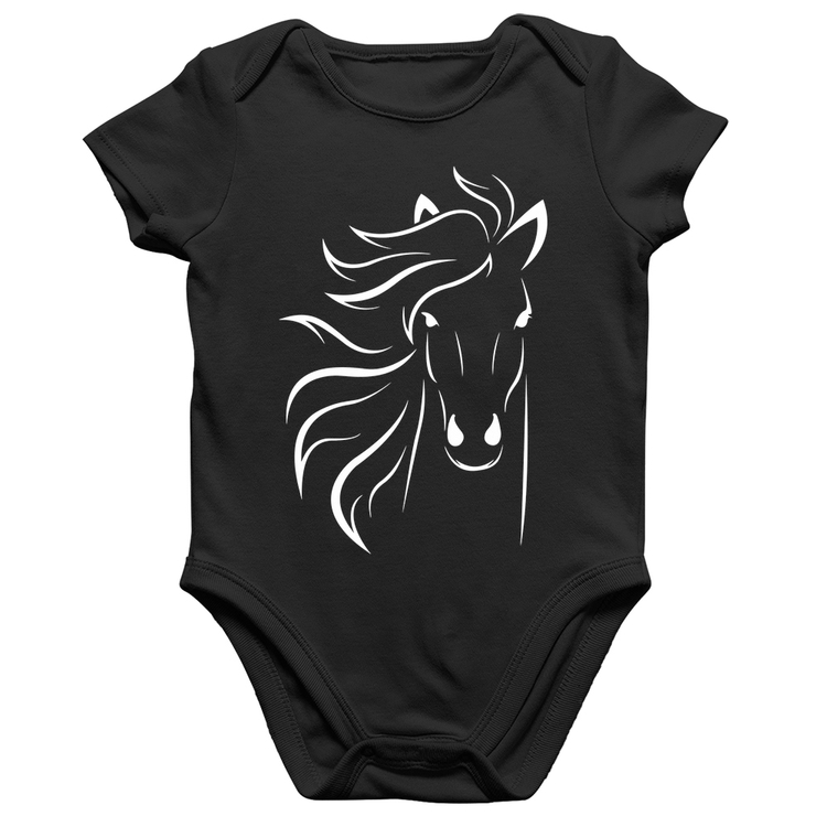Body Bebê Algodão Cavalo Traços