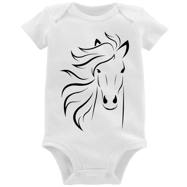 Body Bebê Cavalo Traços