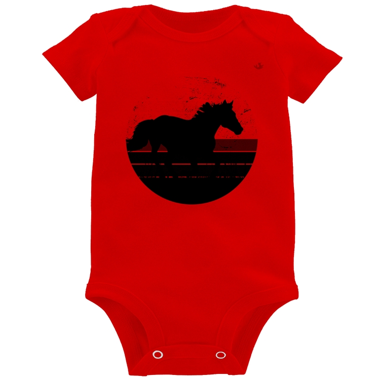 Body Bebê Cavalo Vintage Sunset - Vermelho