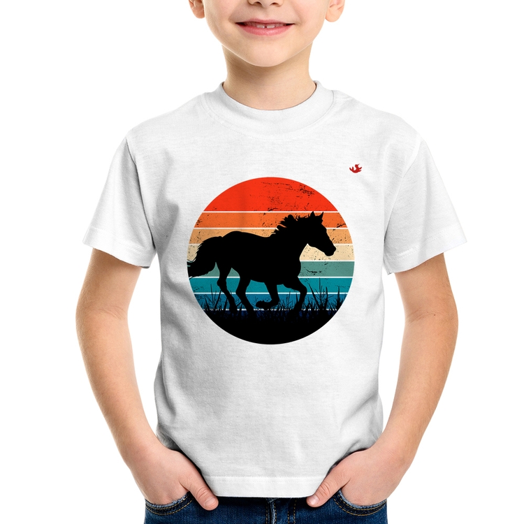 Camiseta Infantil Cavalo Vintage Sunset