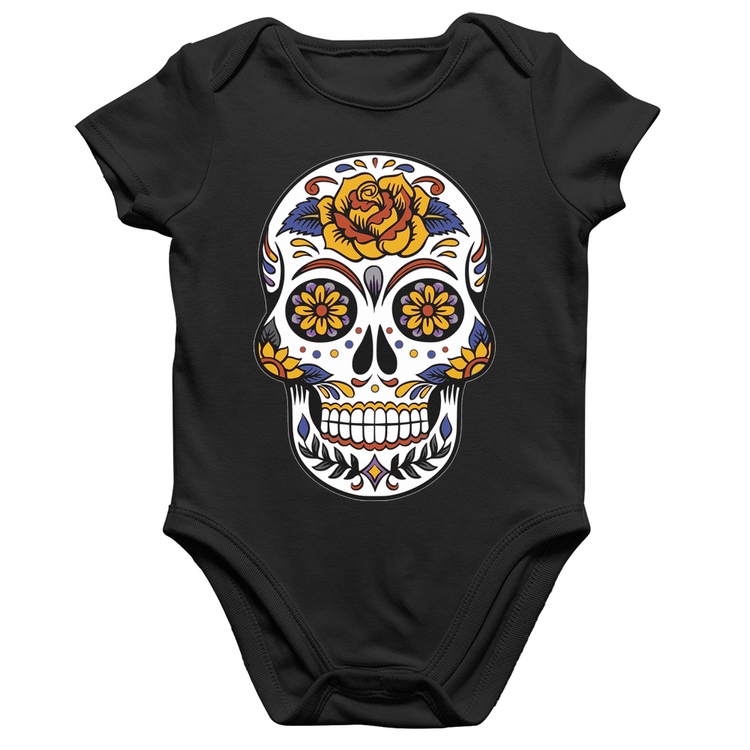 Body Bebê Algodão Caveira Mexicana
