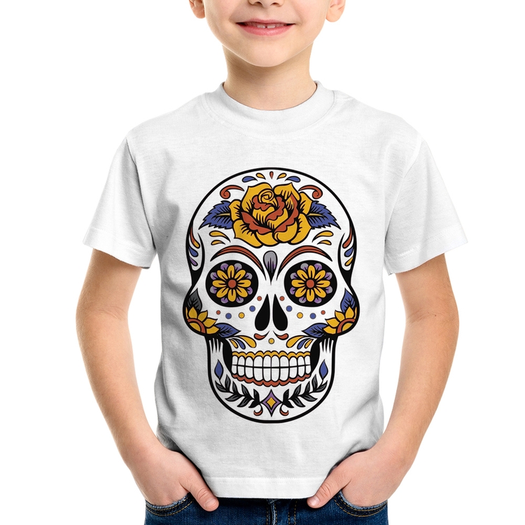 Camiseta Infantil Caveira Mexicana