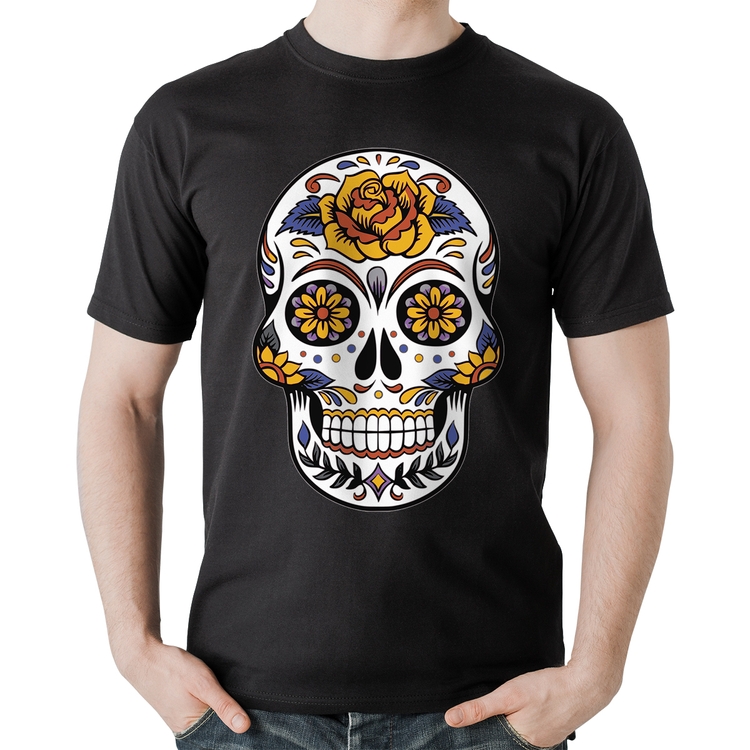 Camiseta Algodão Caveira Mexicana