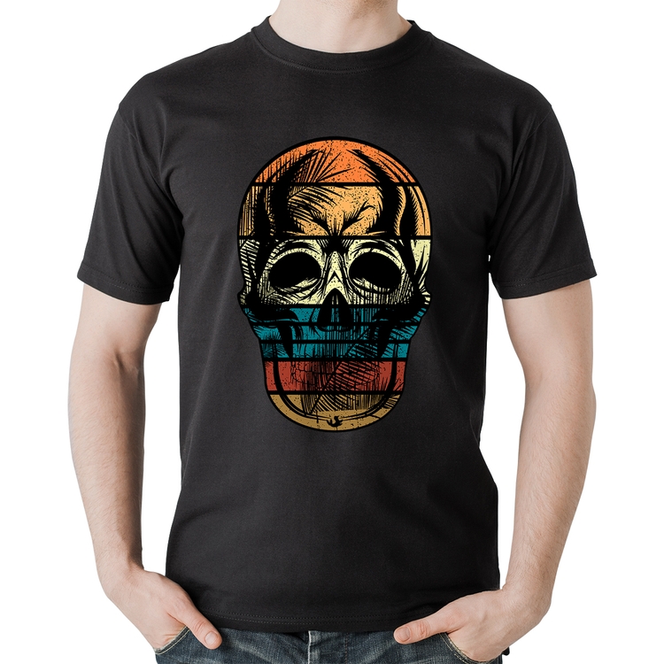 Camiseta Algodão Caveira Tropical
