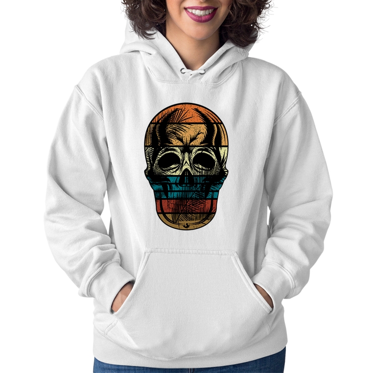 Moletom Feminino Caveira Tropical - Branco