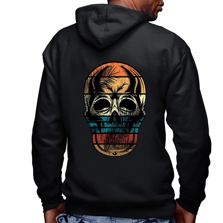 Blusa Moletom Caveira Tropical Masculina com Capuz e Zíper