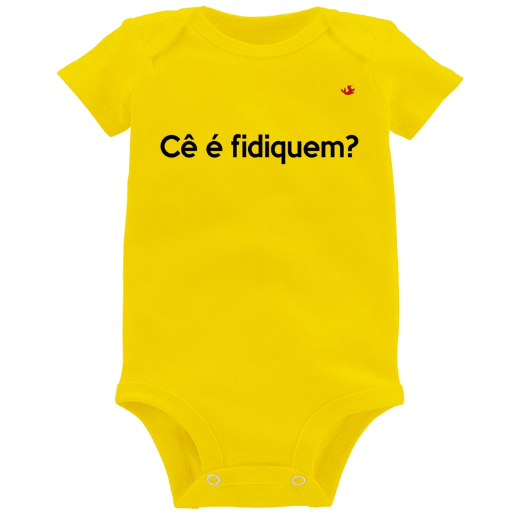 Body Bebê Cê é fidiquem? - Amarelo