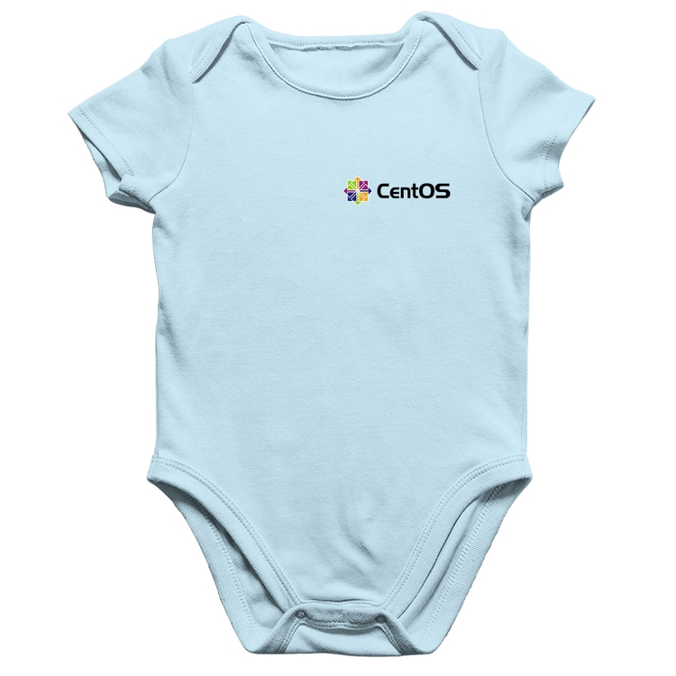 Body Bebê Algodão CentOS Linux - Azul Bebê