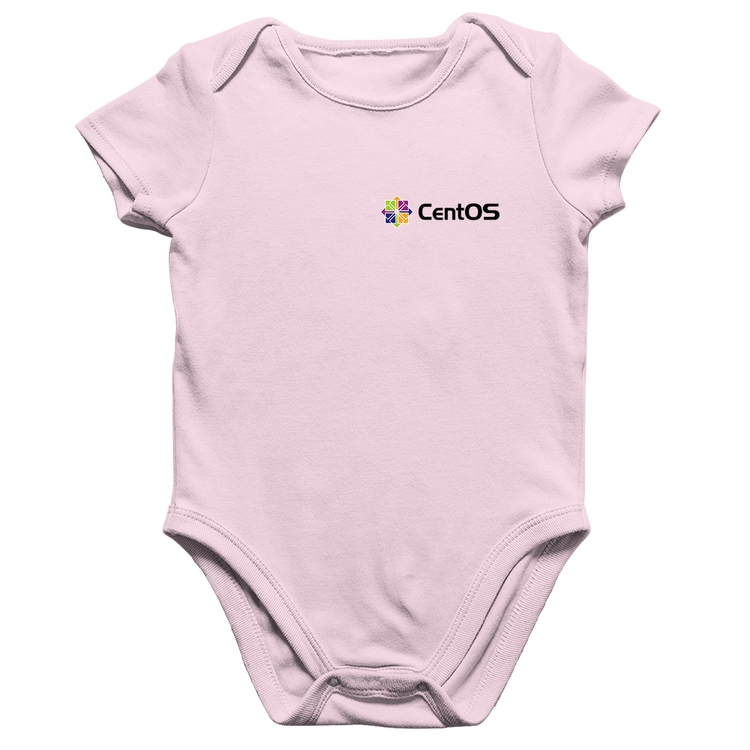 Body Bebê Algodão CentOS Linux - Rosa Bebê